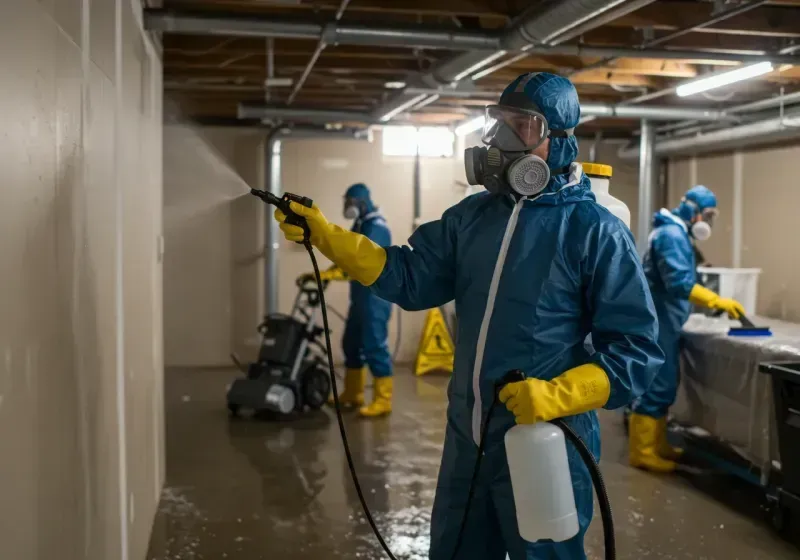 Basement Sanitization and Antimicrobial Treatment process in Evergreen, AL