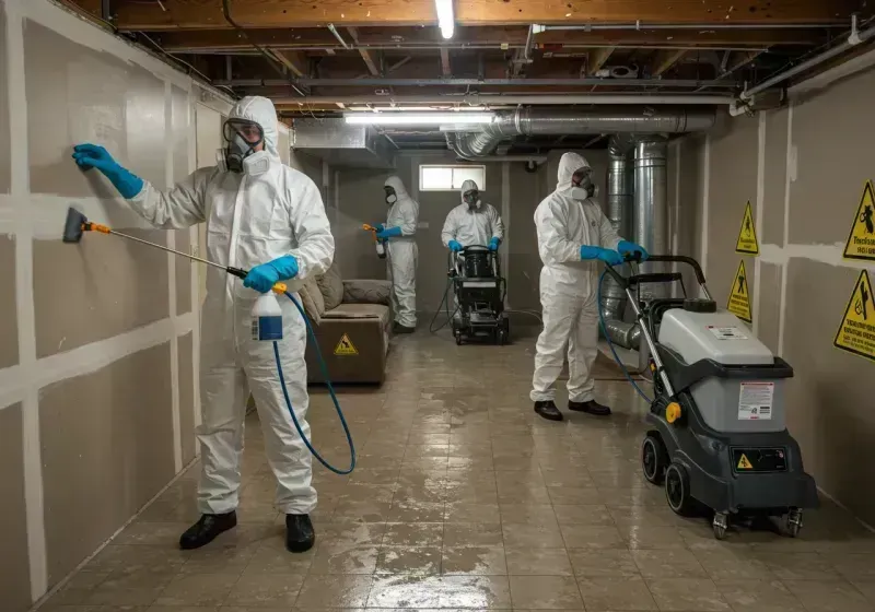 Basement Moisture Removal and Structural Drying process in Evergreen, AL